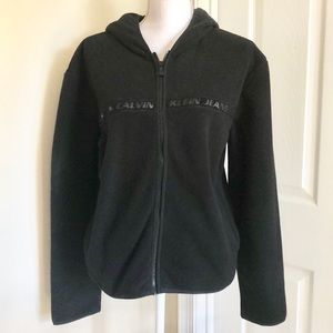 Calvin Klein Jeans Black Fleece Hooded Zip Jacket